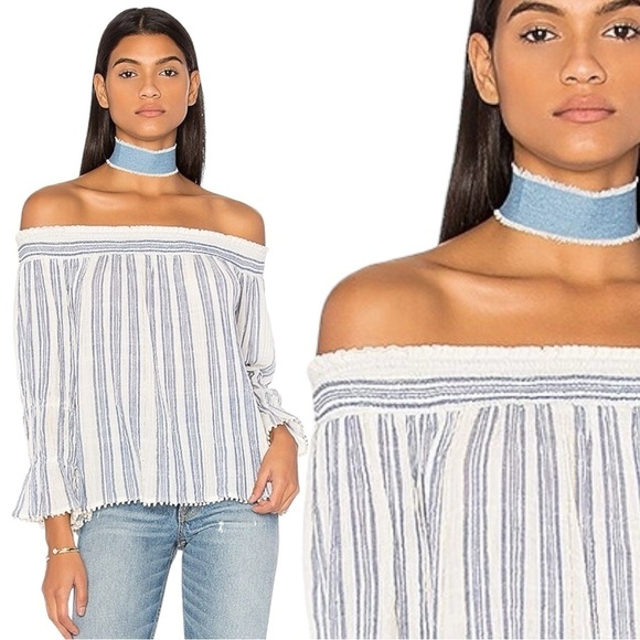 LoveShackFancy Daisy Off the Shoulder Crop Top
Blouse Size XS Pom Pom Hem - Picture 4 of 15